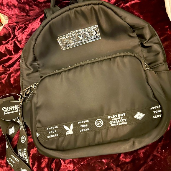 PLAYBOY Black Backpack with Iconic Logo - Picture 1 of 4